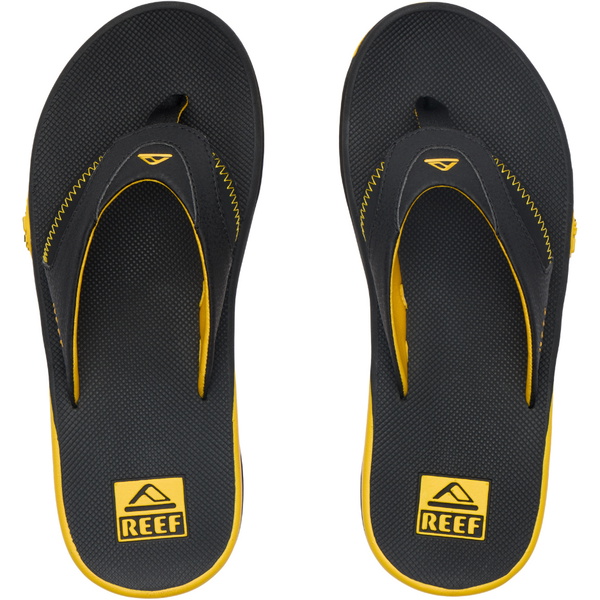 2026 Reef Mens Fanning Pregame Sandals CJ7225 - Black / Yellow